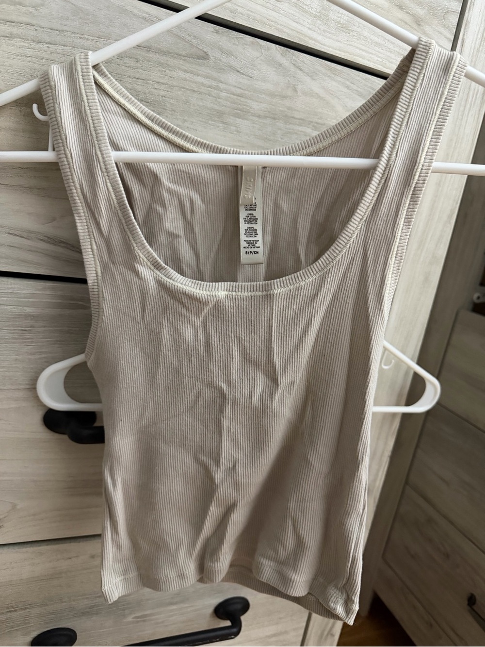 SKIMS Ribbed Tank Top in Cream